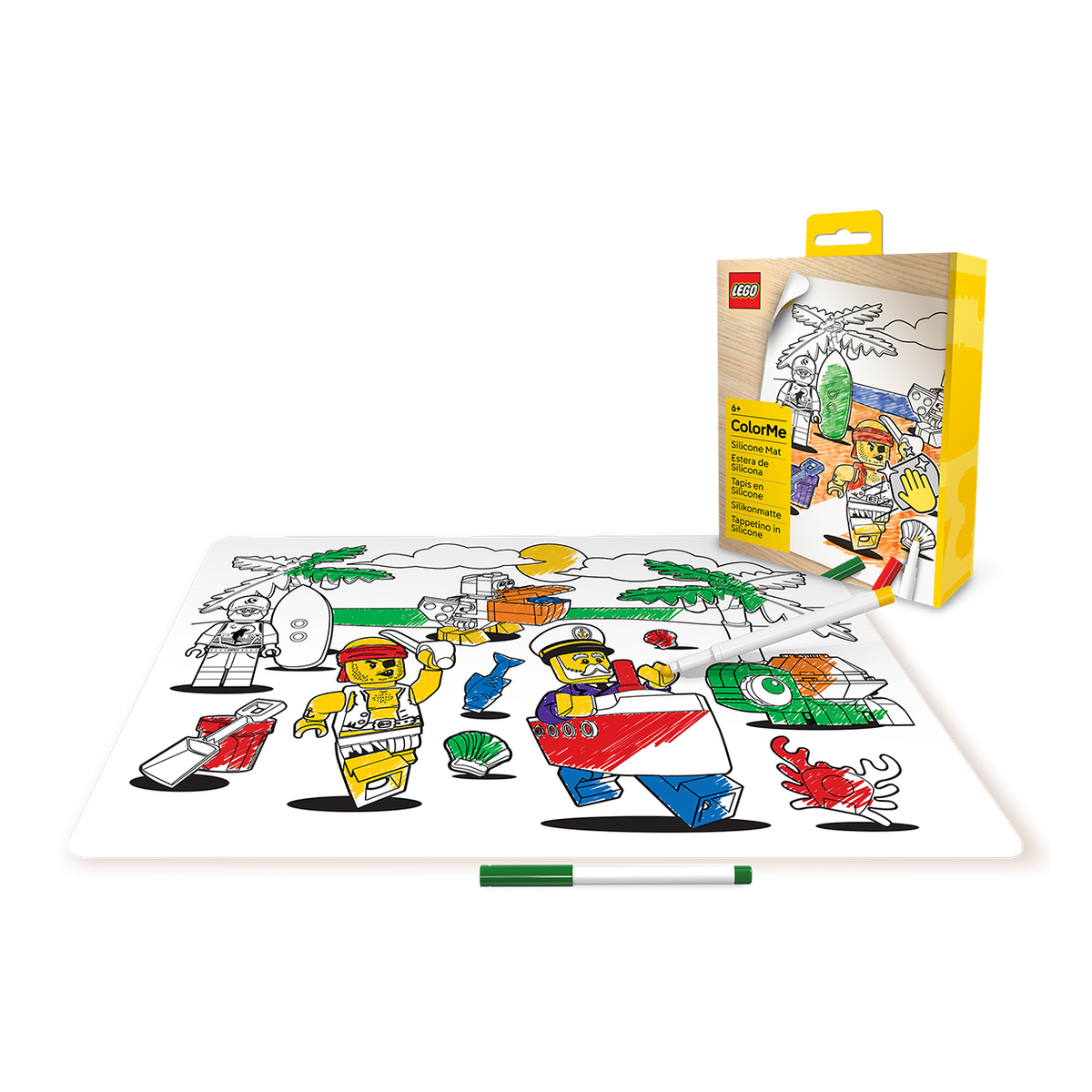 LEGO® Minifigurer Farvelægnings Silikone Måtte - Pirat