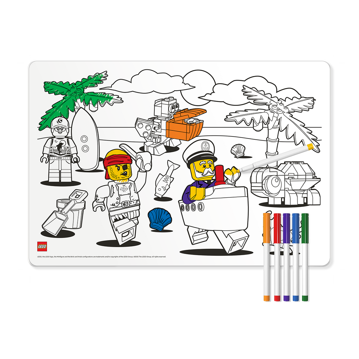 LEGO® Minifigurer Farvelægnings Silikone Måtte - Pirat