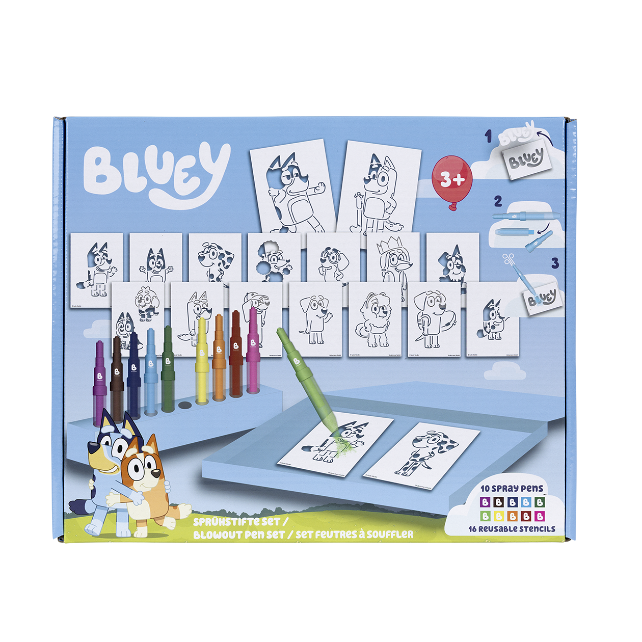 BLUEY Blowpen sæt stort