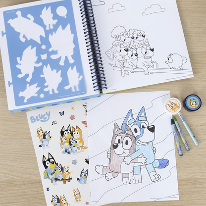 BLUEY skabelon- og farvesæt, 49 stk.