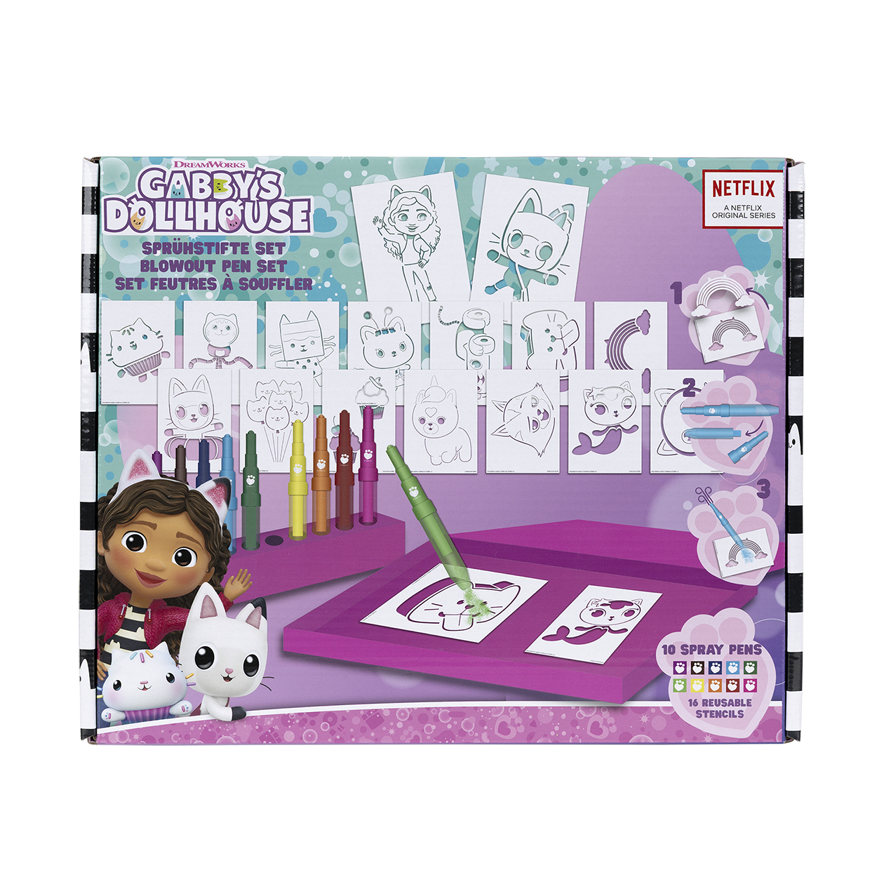 GABBY'S DOLLHOUSE Blow pen sæt stort