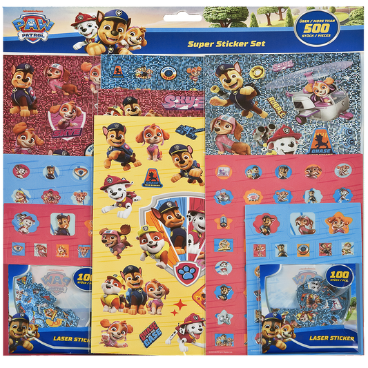 PAW PATROL super klistermærke sæt