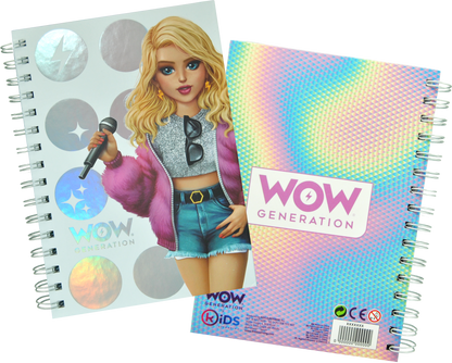 WOW Generation Notesbog med hard cover og spiralryg. 80 ark